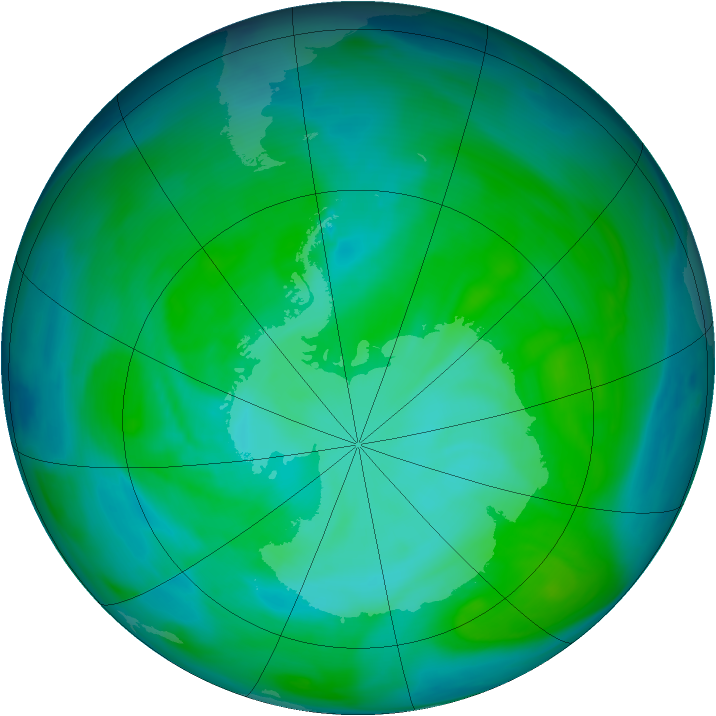 Antarctic ozone map for 26 December 2004
